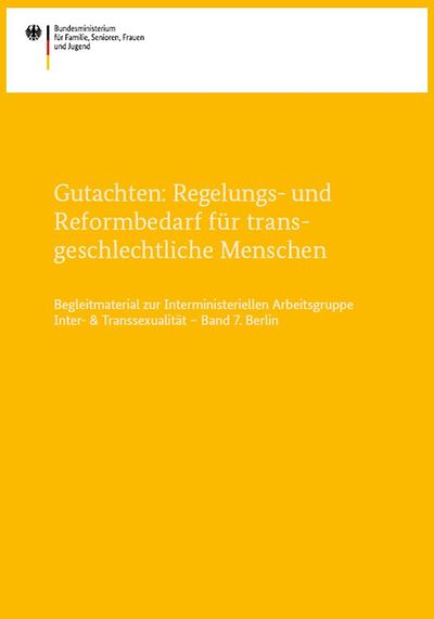 Regelungs- und Reformbedarf für transgeschlechtliche Menschen - IMAG Band 7