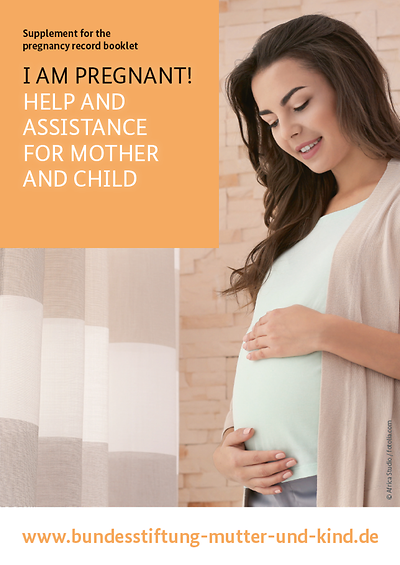 Cover der Postkarte "I am pregnant! Help and assistance for mother and child"