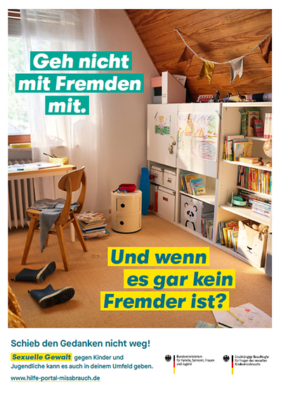 Geh nicht mit Fremden mit. Und wenn es gar kein Fremder ist? - Plakatmotiv Kinderzimmer 