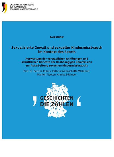 Screenshot Titelblatt der Broschüre Sexualisierte Gewalt und sexueller Kindesmissbrauch im Kontext des Sports