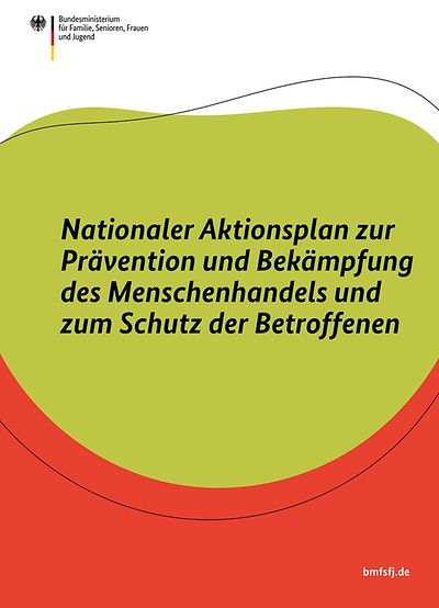 Titelseite vom Nationalen Aktionsplan zur Prävention und Bekämpfung des Menschenhandels und zum Schutz der Betroffenen