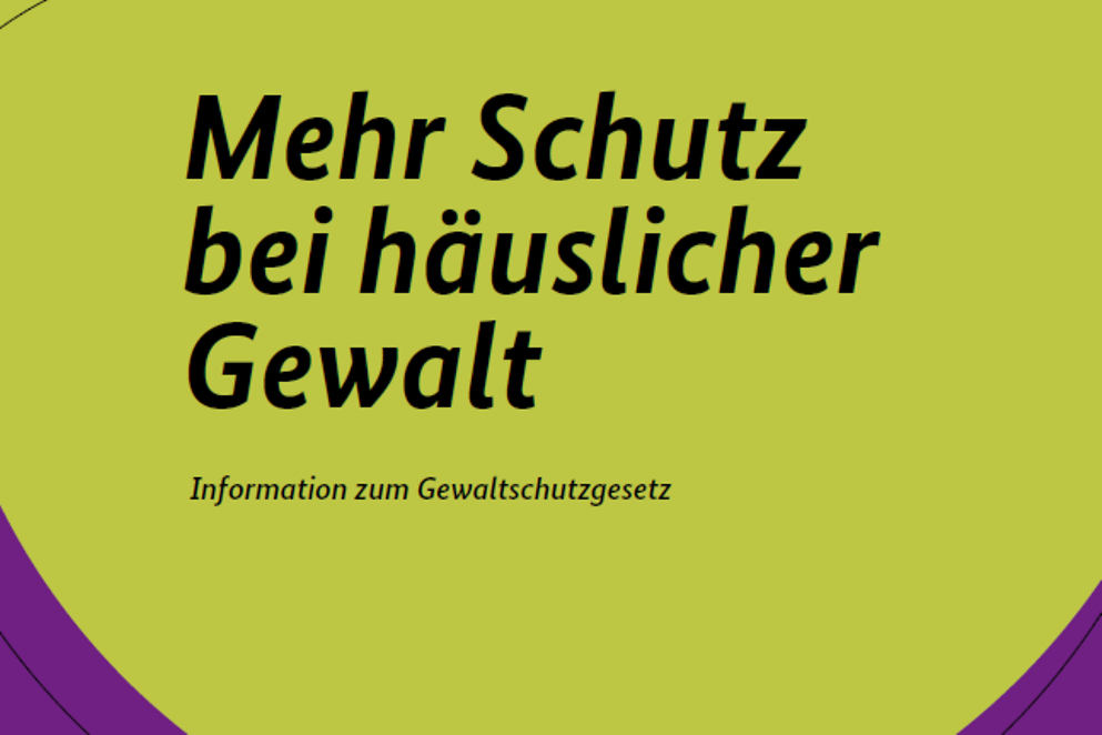 Titelseite der Broschüre "Mehr Schutz bei häuslicher Gewalt"