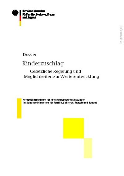 Titelseite: Dossiers Kinderzuschlag