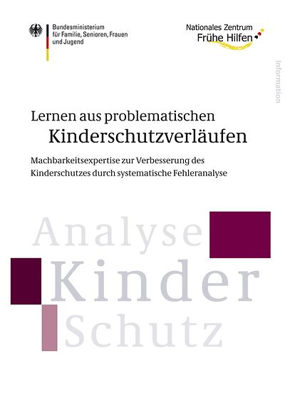 Deckblatt der Broschüre "Lernen aus problematischen Kinderschutzverläufen"