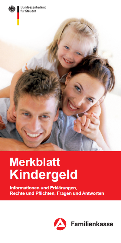 Titelseite "Merkblatt Kindergeld"