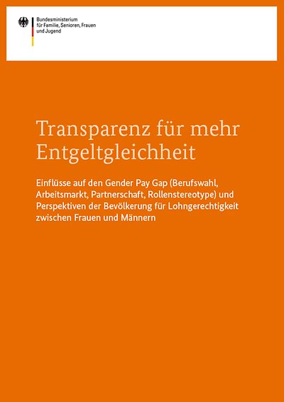 Cover der Broschüre "Transparenz für mehr Entgeltgleichheit"