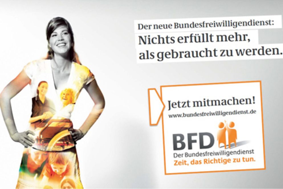 Motiv der Informationskampagne zum Bundesfreiwilligendienst